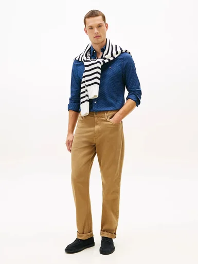TOMMY HILFIGER Áo Sơ Mi Nam Tay Dài Flex Poplin Mini Prnt SF Shirt
