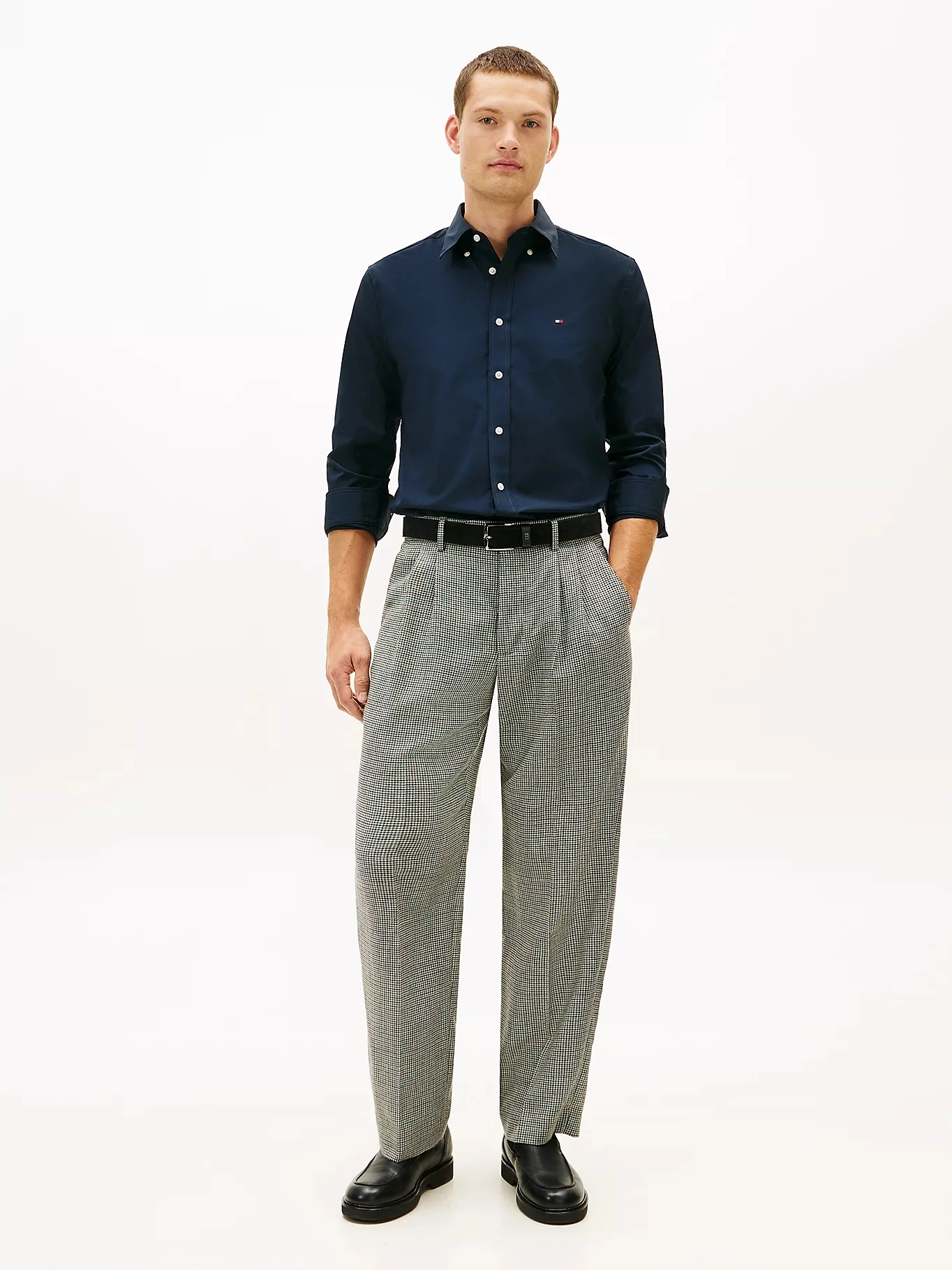 TOMMY HILFIGER Áo Sơ Mi Nam Tay Dài Performance Poplin Solid