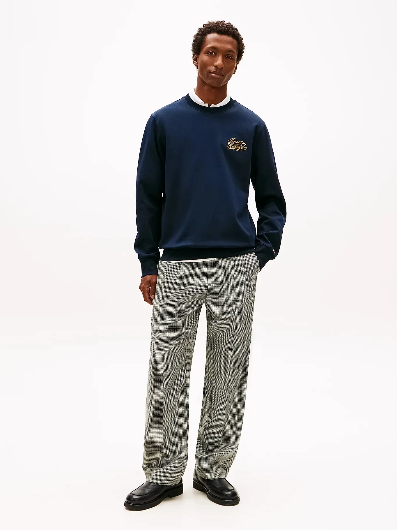 TOMMY HILFIGER Áo Sweatshirt Nam Tay Dài Heavy Twill C-Neck Sweatshirt