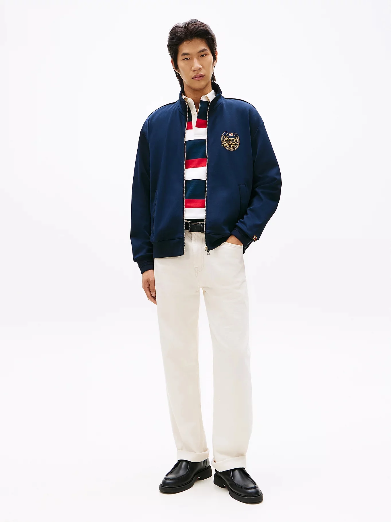 TOMMY HILFIGER Áo Khoác Nam Tay Dài Heavy Twill Zip Thru Swtshrt