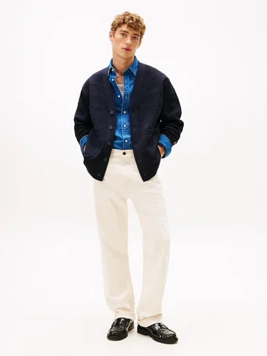 TOMMY HILFIGER Áo Cardigan Nam Tay Dài LNY Jacquard V Neck Cardigan