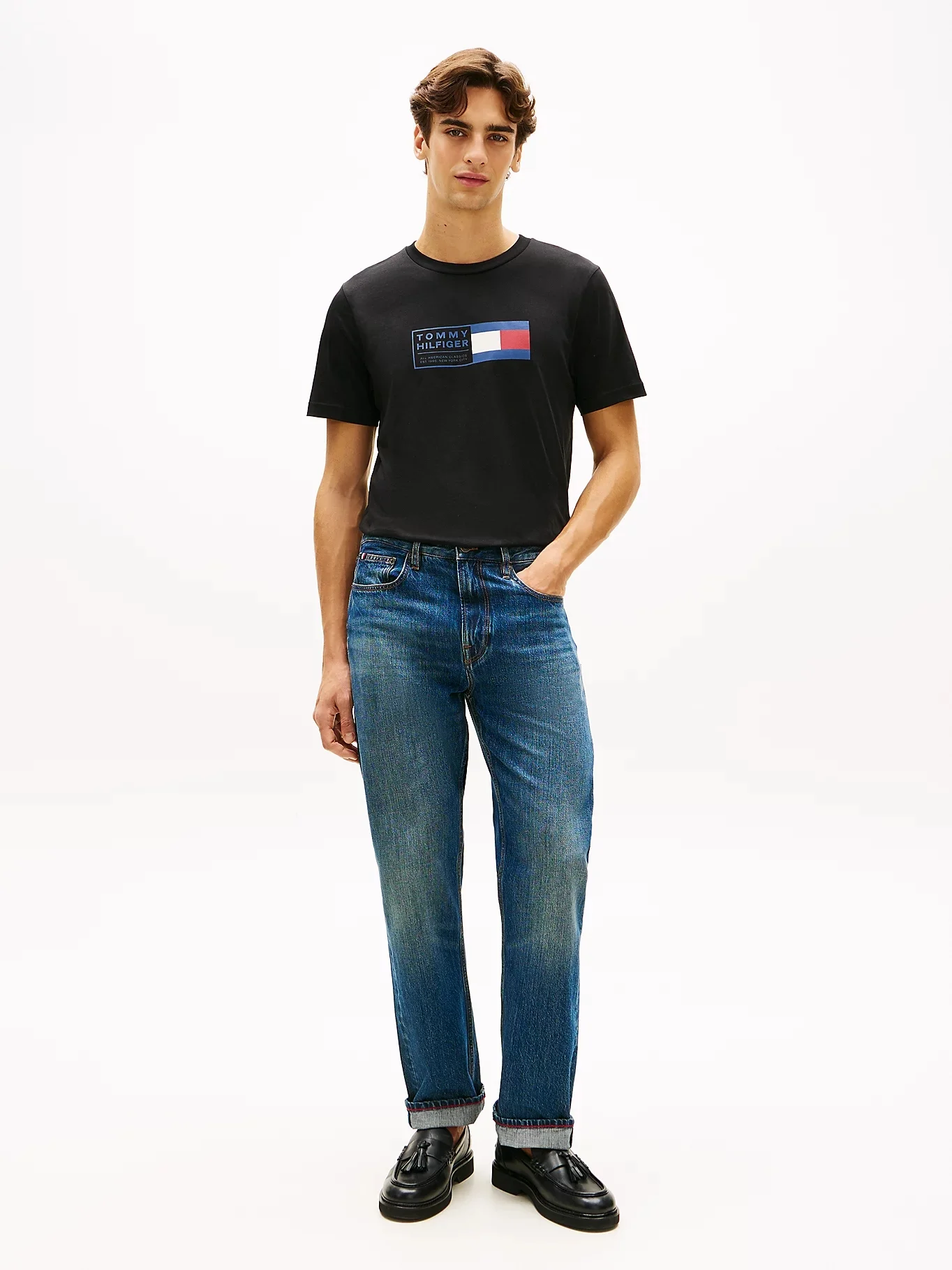 TOMMY HILFIGER Áo Thun Nam Tay Ngắn Brand Love Text Box Tee