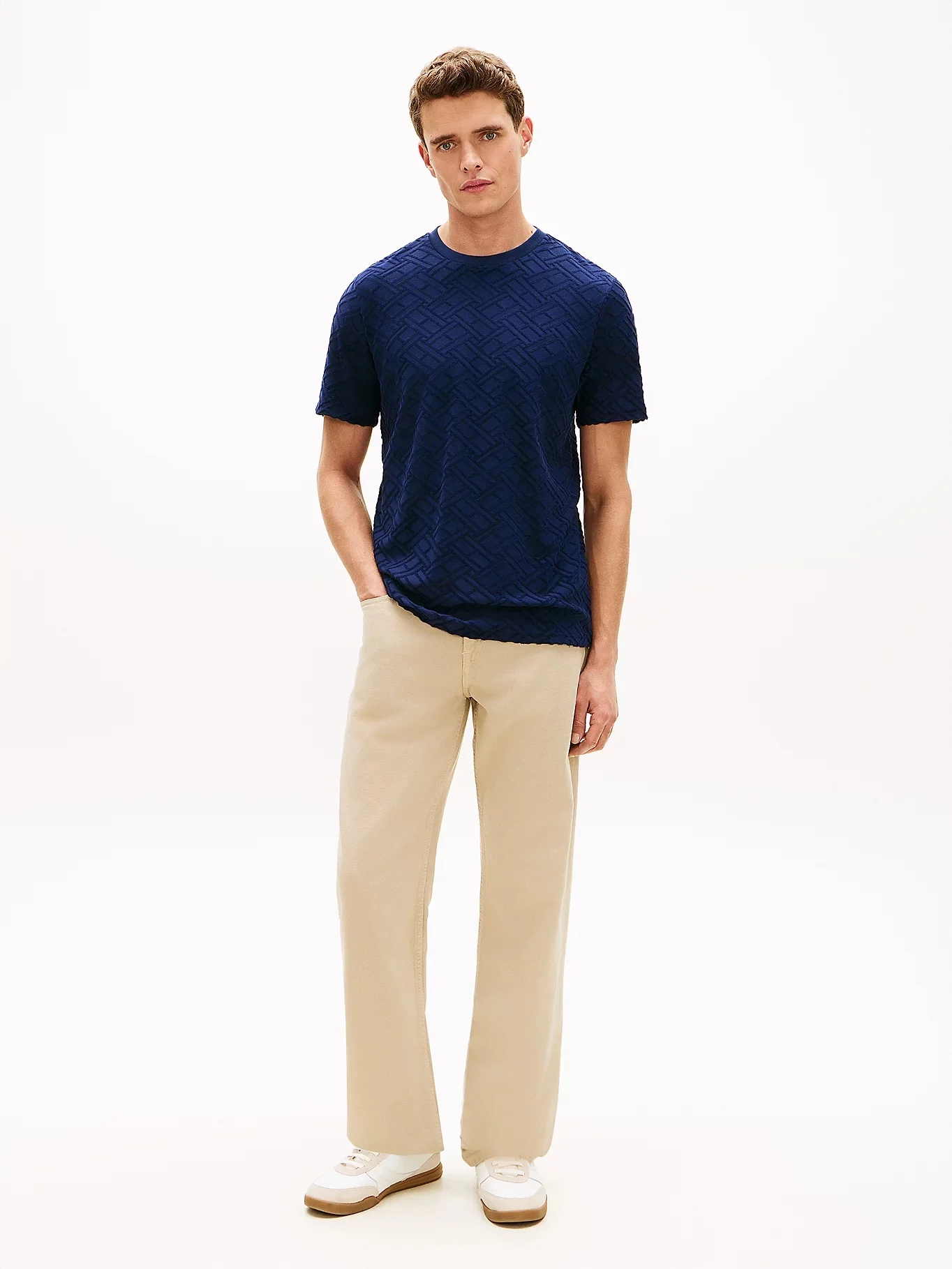 TOMMY HILFIGER Áo Thun Nam Tay Ngắn Aop Flag Jacquard Tee