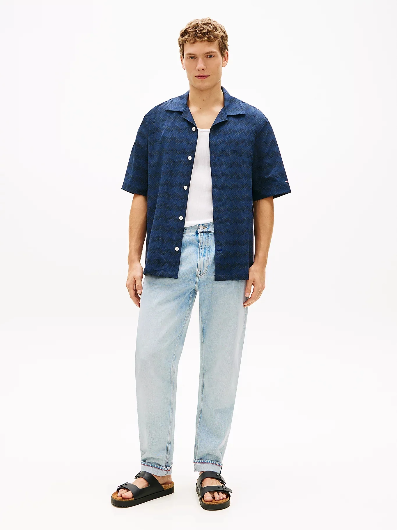 TOMMY HILFIGER Áo Sơ Mi Nam Tay Ngắn Airdot Print S/S