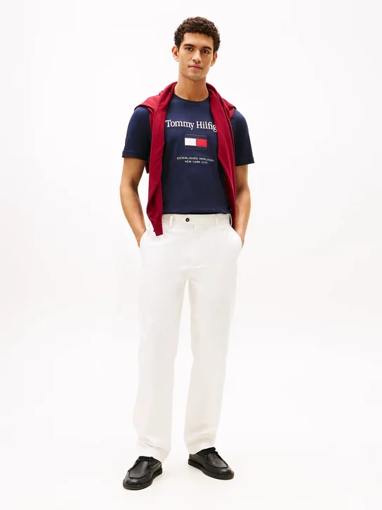 TOMMY HILFIGER Áo Thun Nam Tay Ngắn Tommy Embro Flag Tee