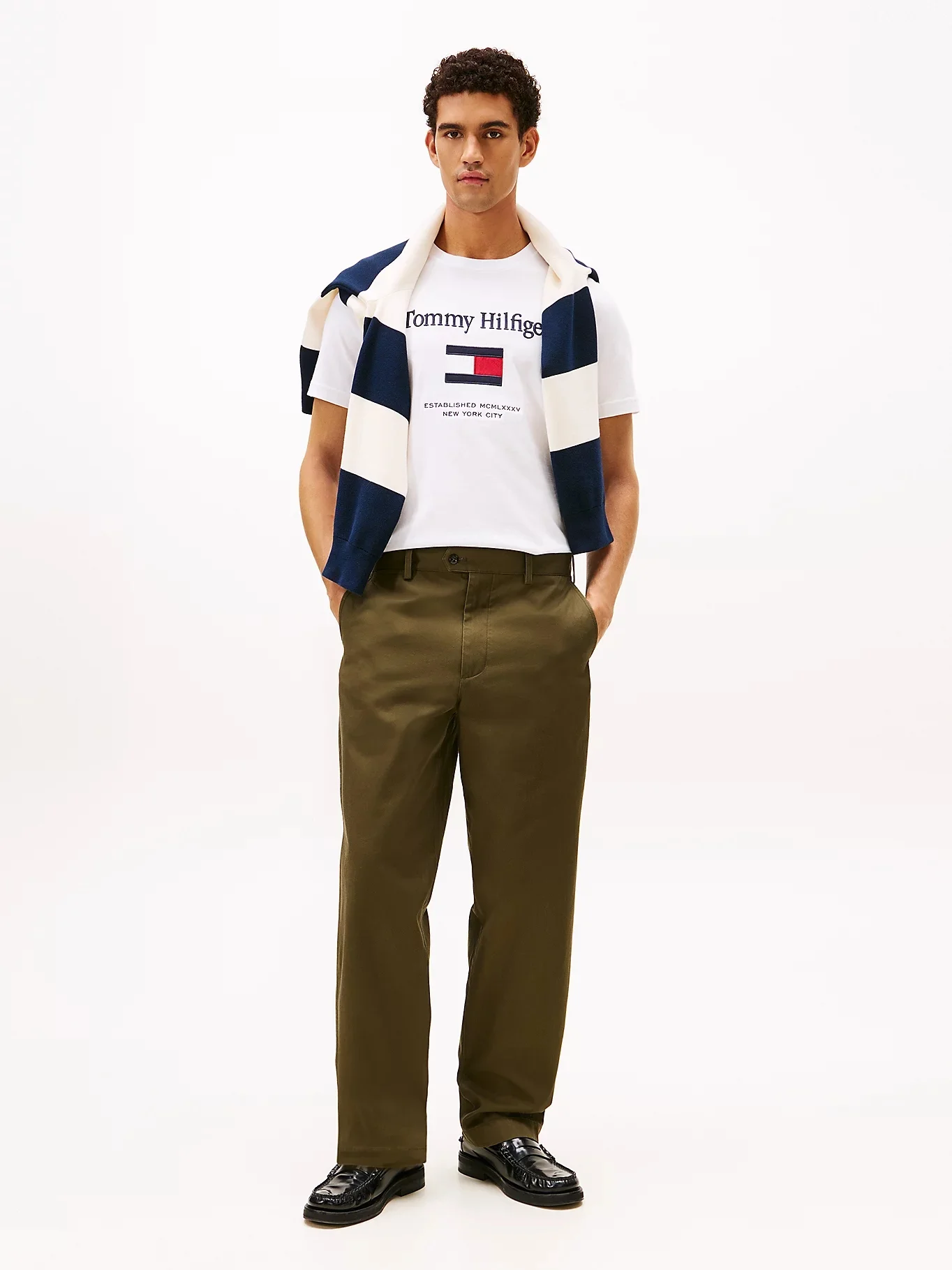 TOMMY HILFIGER Áo Thun Nam Tay Ngắn Tommy Embro Flag Tee