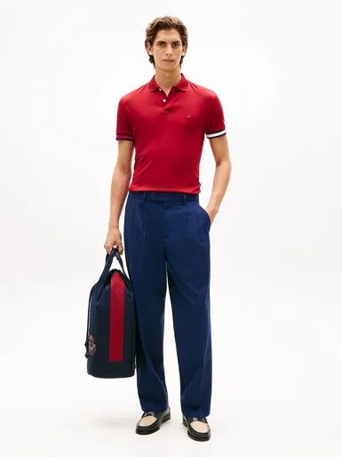 TOMMY HILFIGER Áo Polo Nam Tay Ngắn RWB Cuff Liquid Cttn Slim Polo