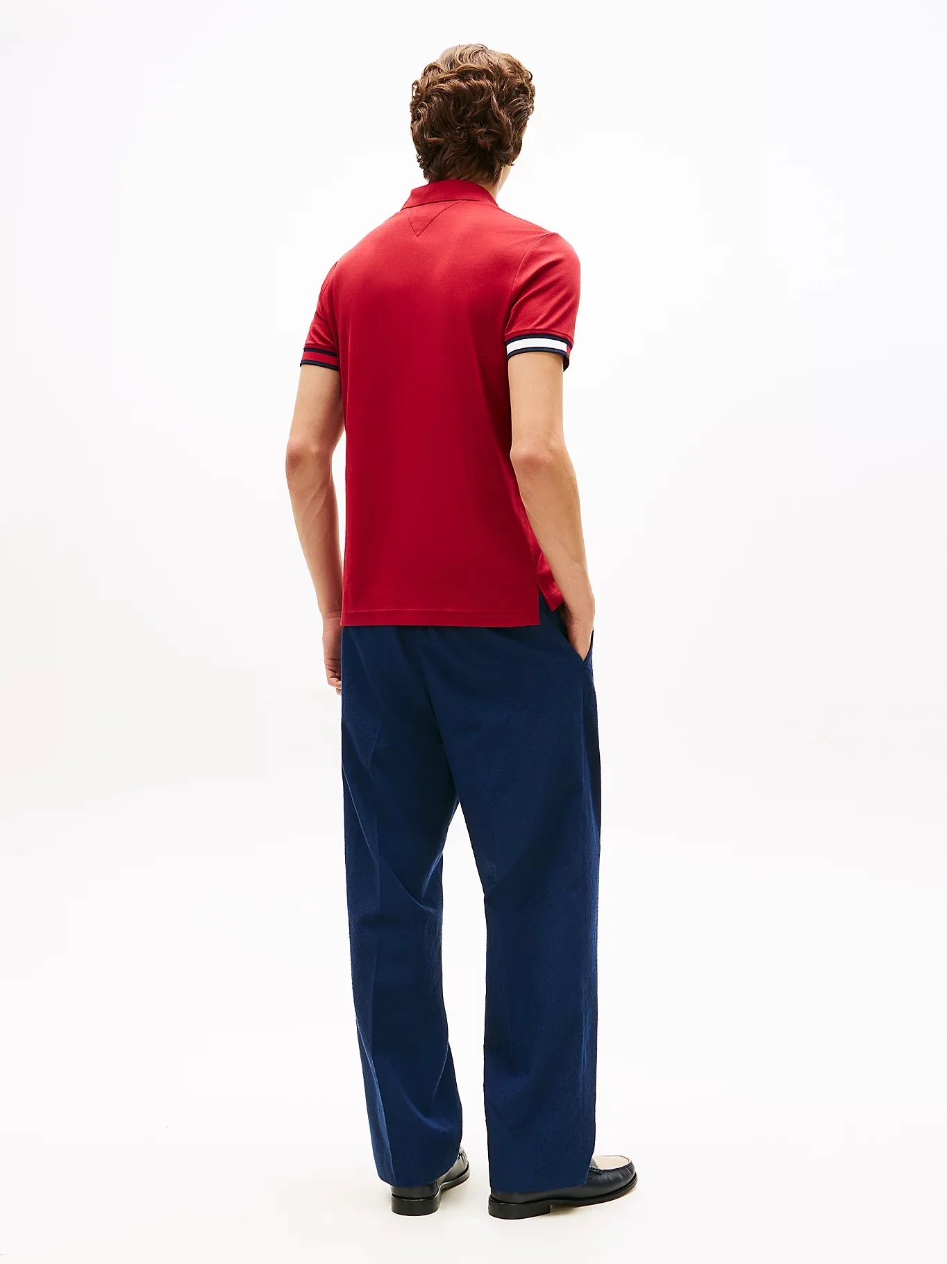TOMMY HILFIGER Áo Polo Nam Tay Ngắn RWB Cuff Liquid Cttn Slim Polo