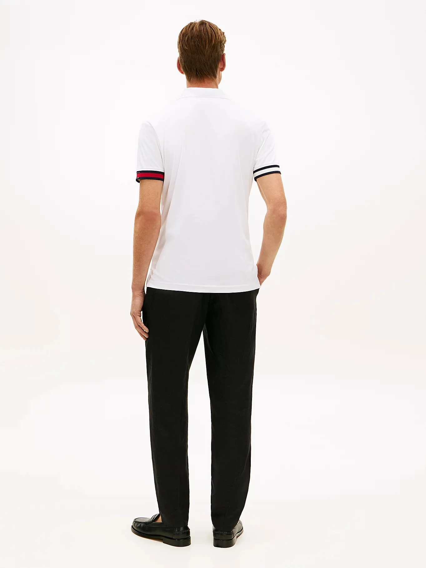 TOMMY HILFIGER Áo Polo Nam Tay Ngắn RWB Cuff Liquid Cttn Slim Polo