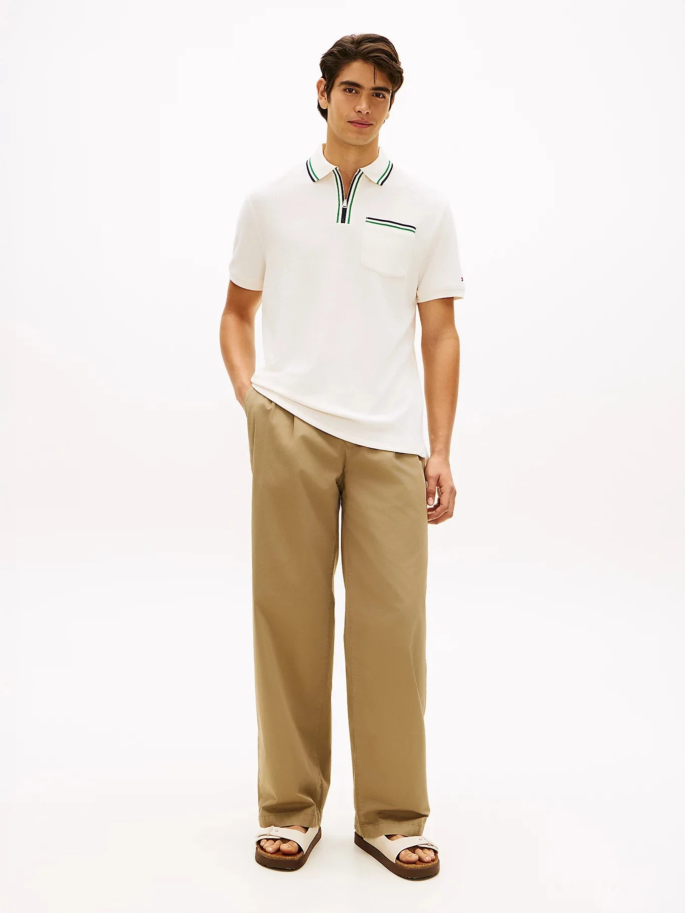 TOMMY HILFIGER Áo Polo Nam Tay Ngắn Towelling Zip Classic Fit