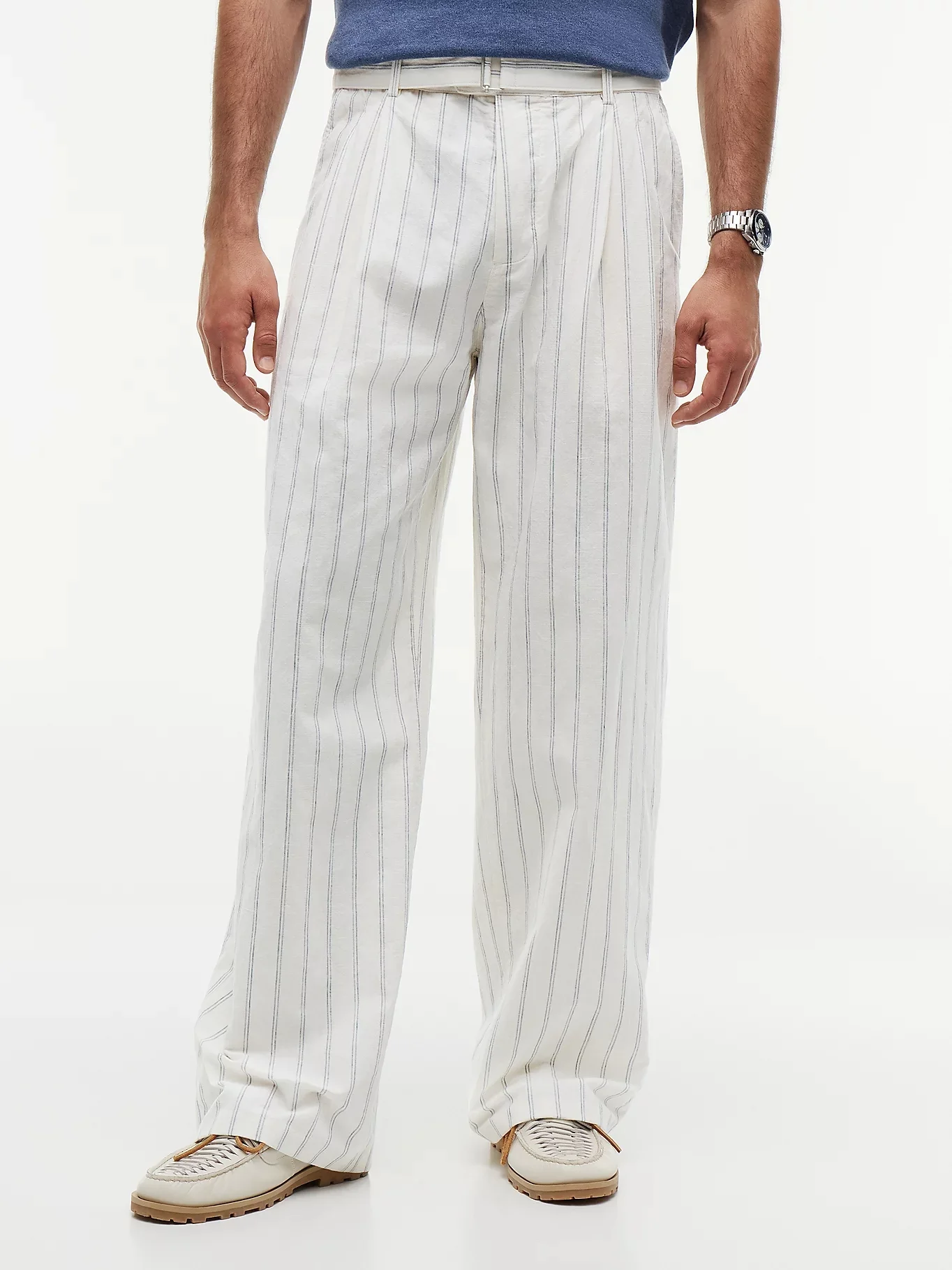 TOMMY HILFIGER Quần Dài Nam Grand 2Plt Linen Stripe W Belt