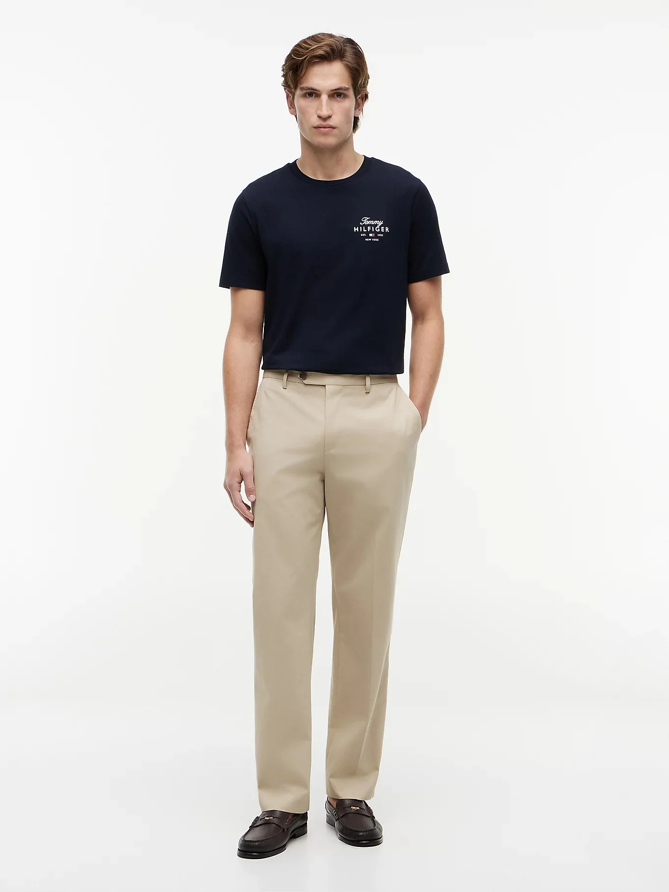 TOMMY HILFIGER Áo Thun Nam Tay Ngắn Script Stack Regular Tee