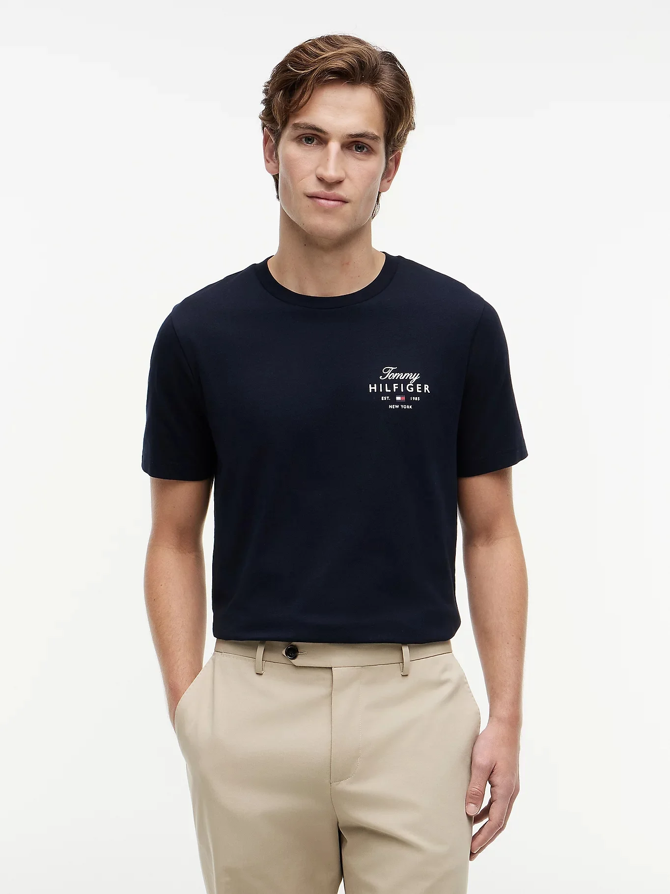 TOMMY HILFIGER Áo Thun Nam Tay Ngắn Script Stack Regular Tee