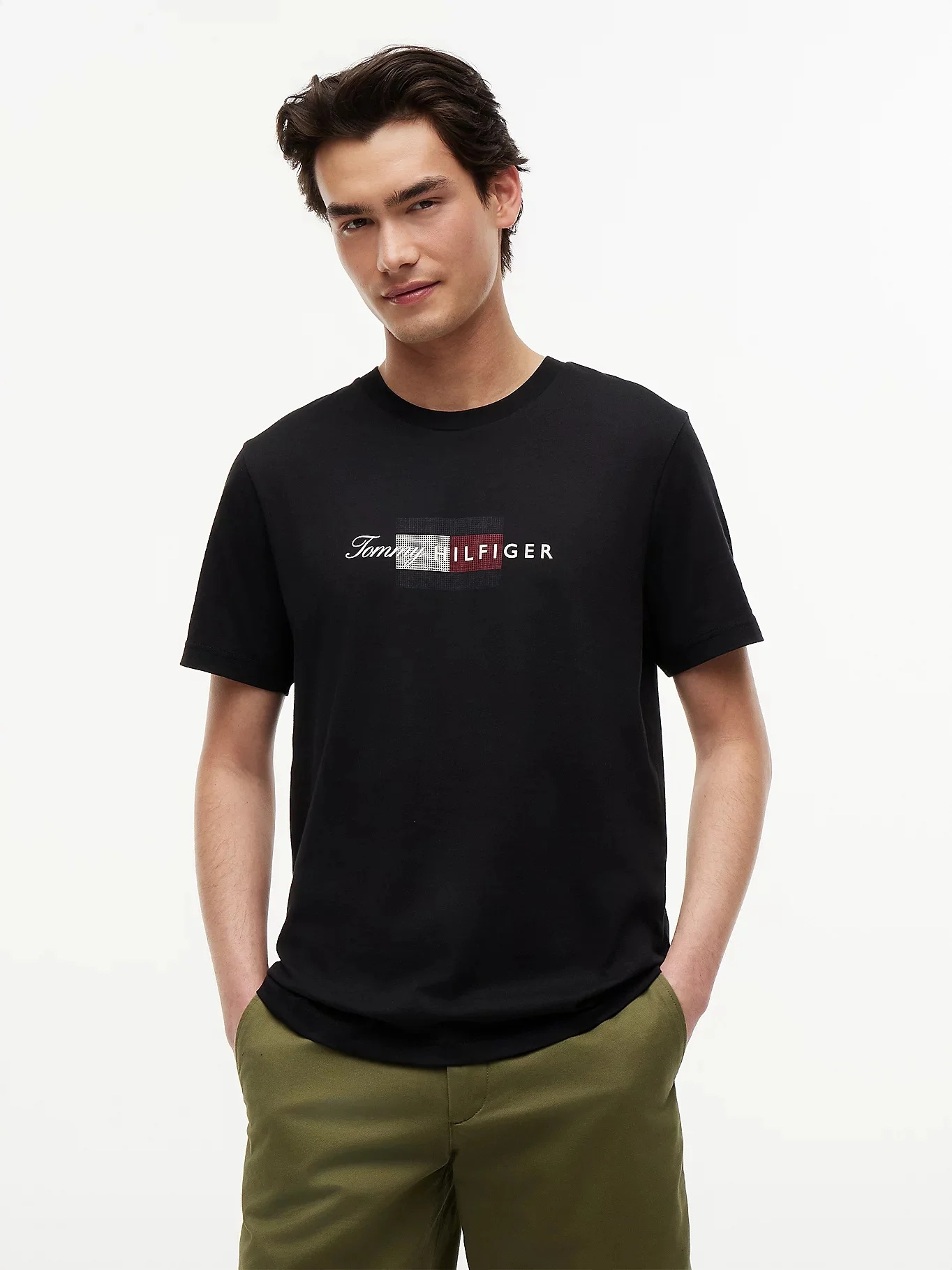 TOMMY HILFIGER Áo Thun Nam Tay Ngắn Script Flag Regular Tee