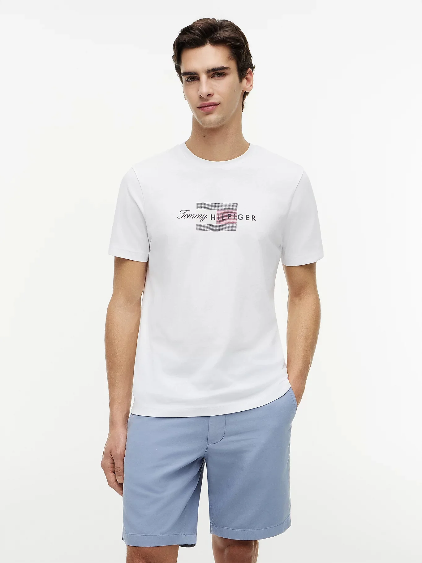 TOMMY HILFIGER Áo Thun Nam Tay Ngắn Script Flag Regular Tee