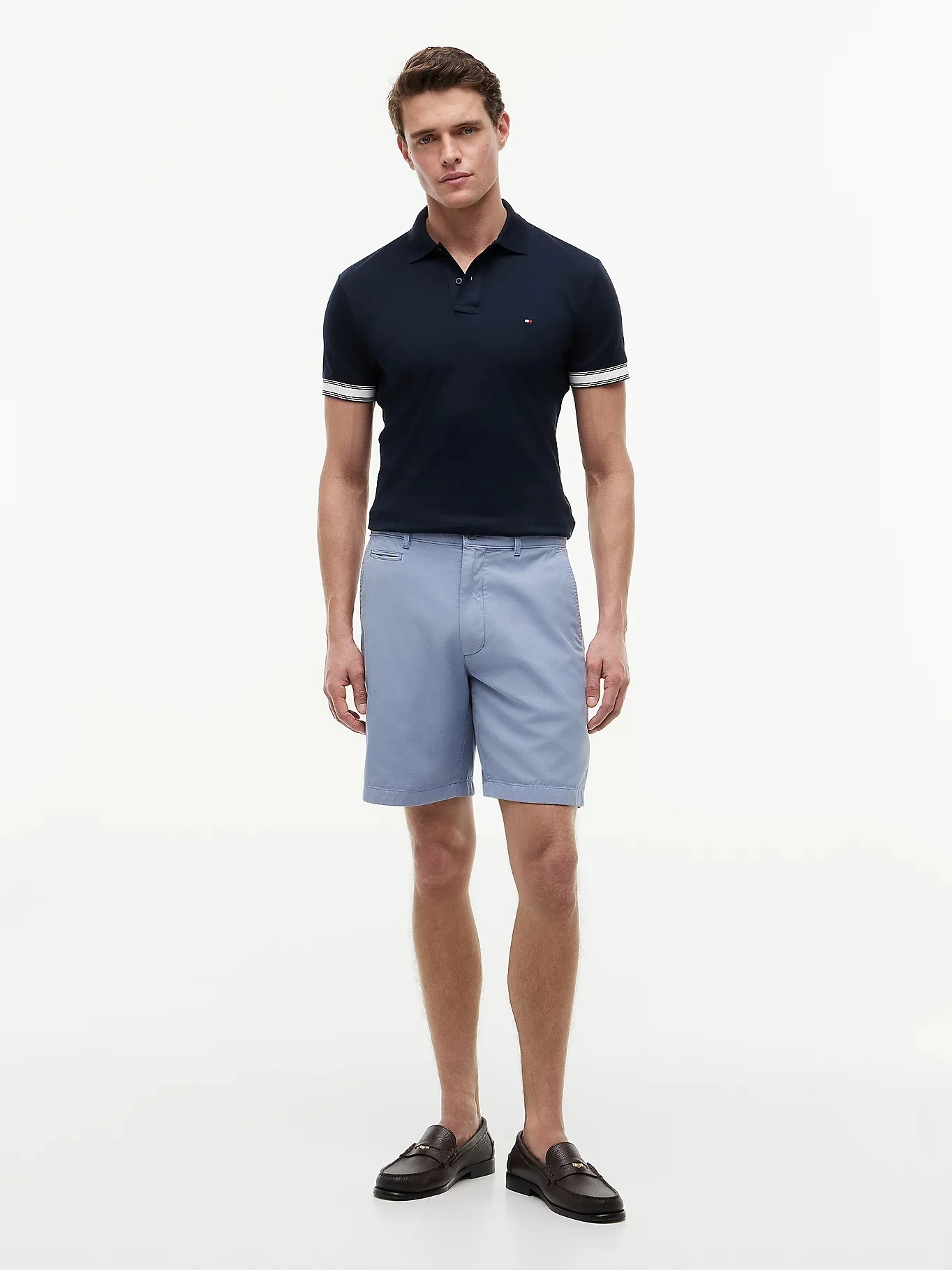 TOMMY HILFIGER Áo Polo Nam Tay Ngắn Liquid Flag Cuff Slim Polo
