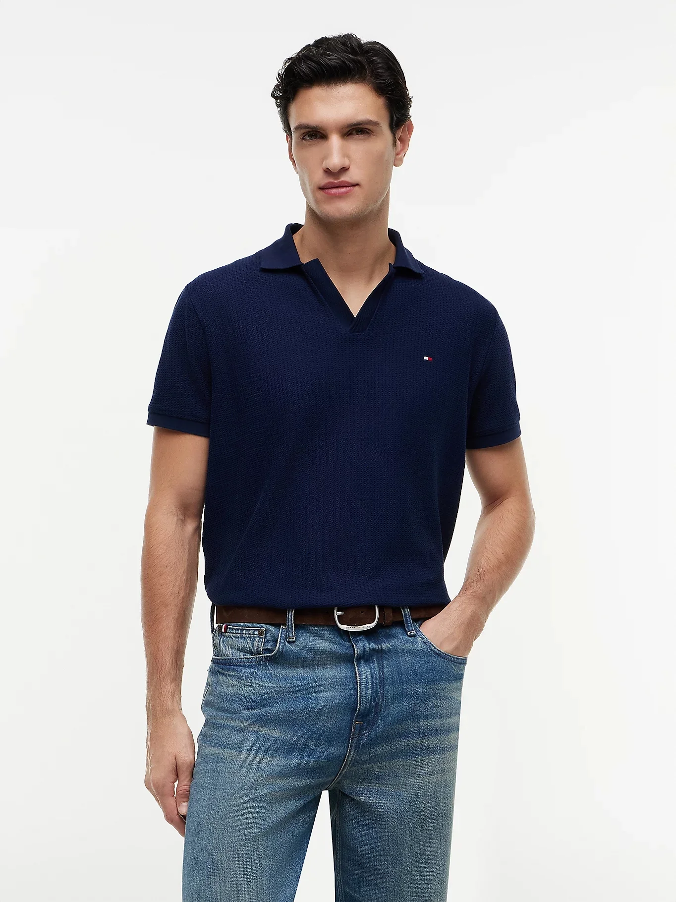 TOMMY HILFIGER Áo Polo Nam Tay Ngắn Jonny Collar Texture Reg Polo