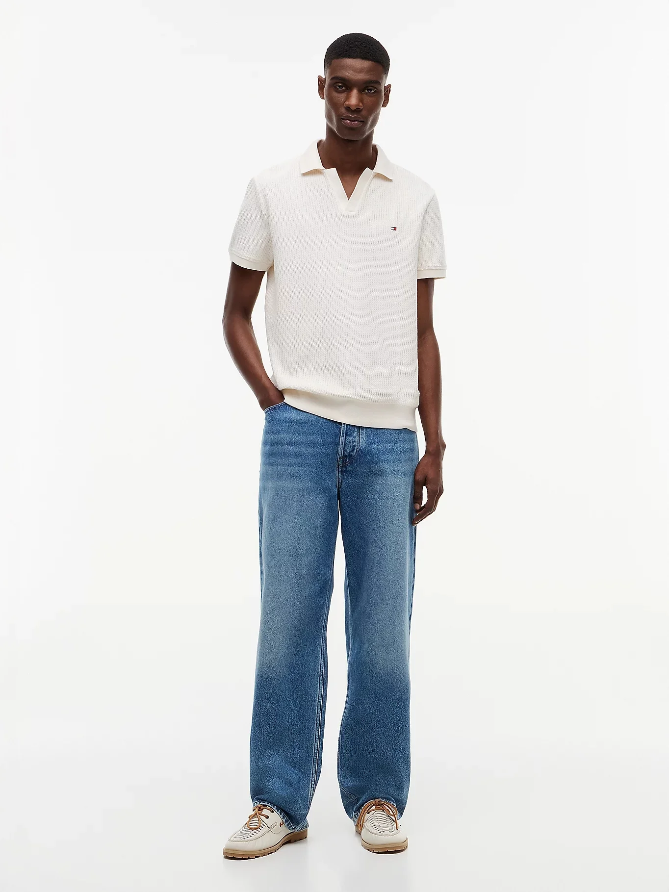 TOMMY HILFIGER Áo Polo Nam Tay Ngắn Jonny Collar Texture Reg Polo