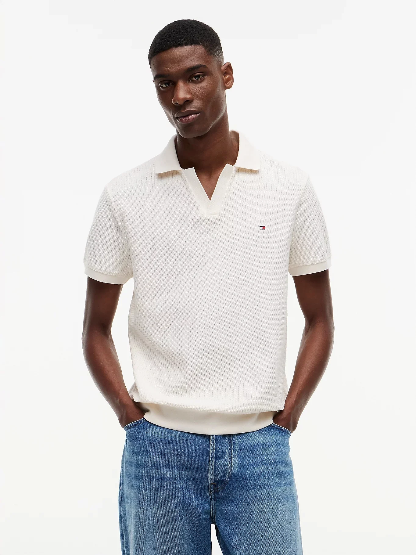 TOMMY HILFIGER Áo Polo Nam Tay Ngắn Jonny Collar Texture Reg Polo