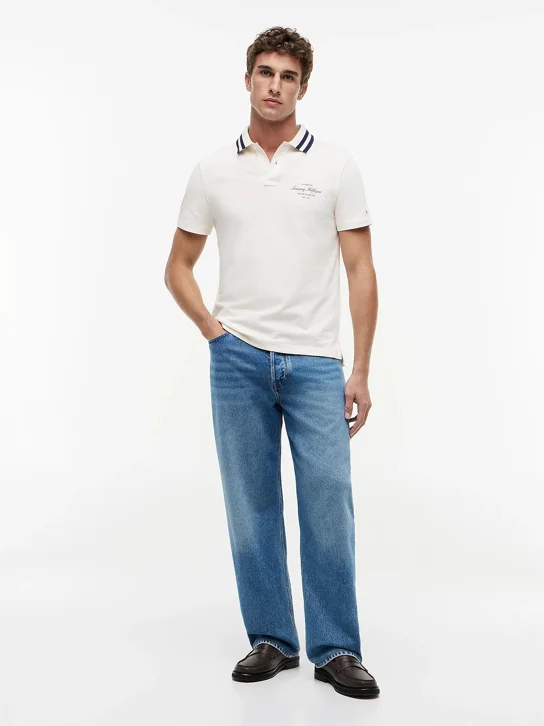 TOMMY HILFIGER Áo Polo Nam Tay Ngắn Left Chest Graphic N Tipping
