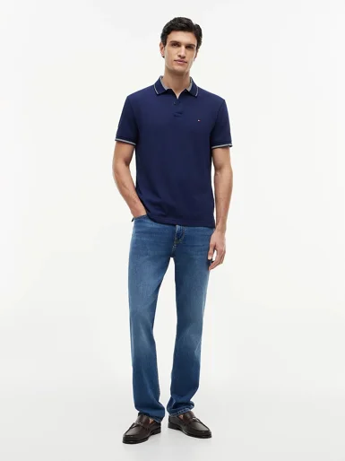 TOMMY HILFIGER Áo Polo Nam Tay Ngắn Stripe Undrcllr Pique Reg Polo