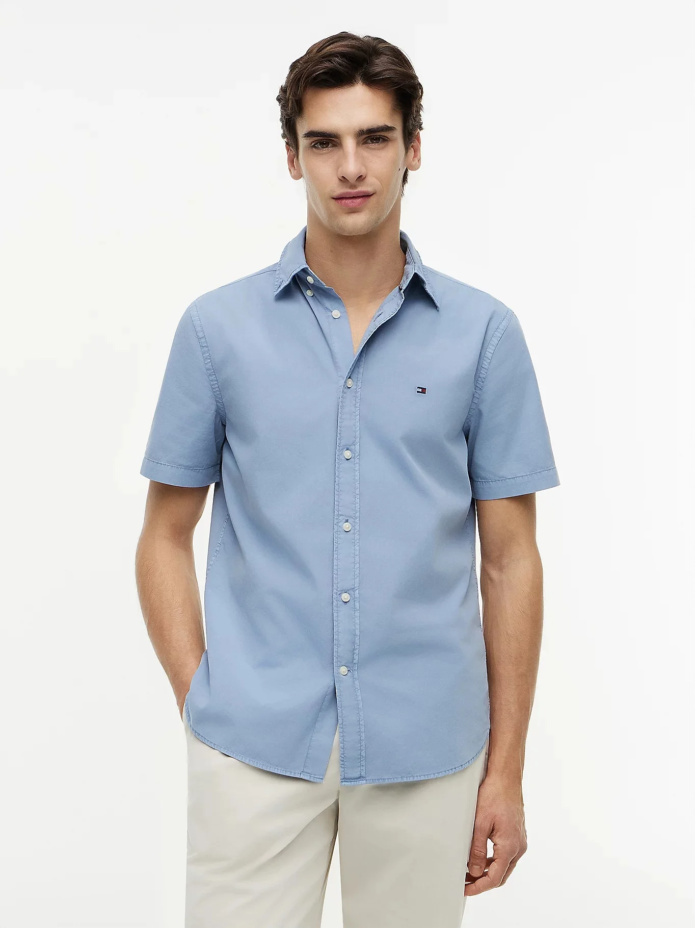 TOMMY HILFIGER Áo Sơ Mi Nam Tay Ngắn Gmd Poplin Btd S/S Shirt