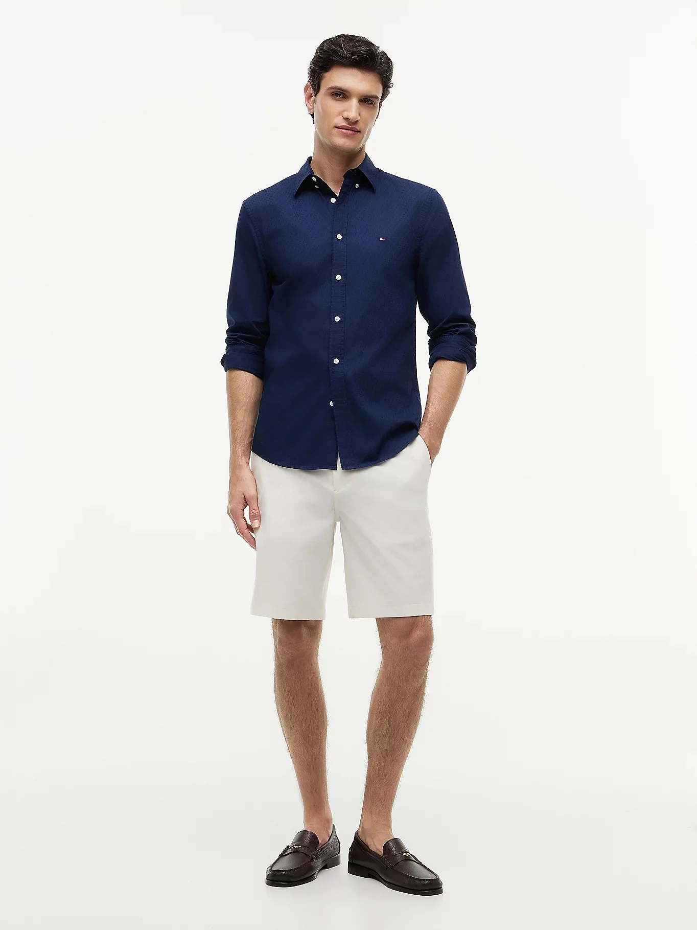 TOMMY HILFIGER Áo Sơ Mi Nam Tay Dài Flex Pop Small Dobby SF Shirt