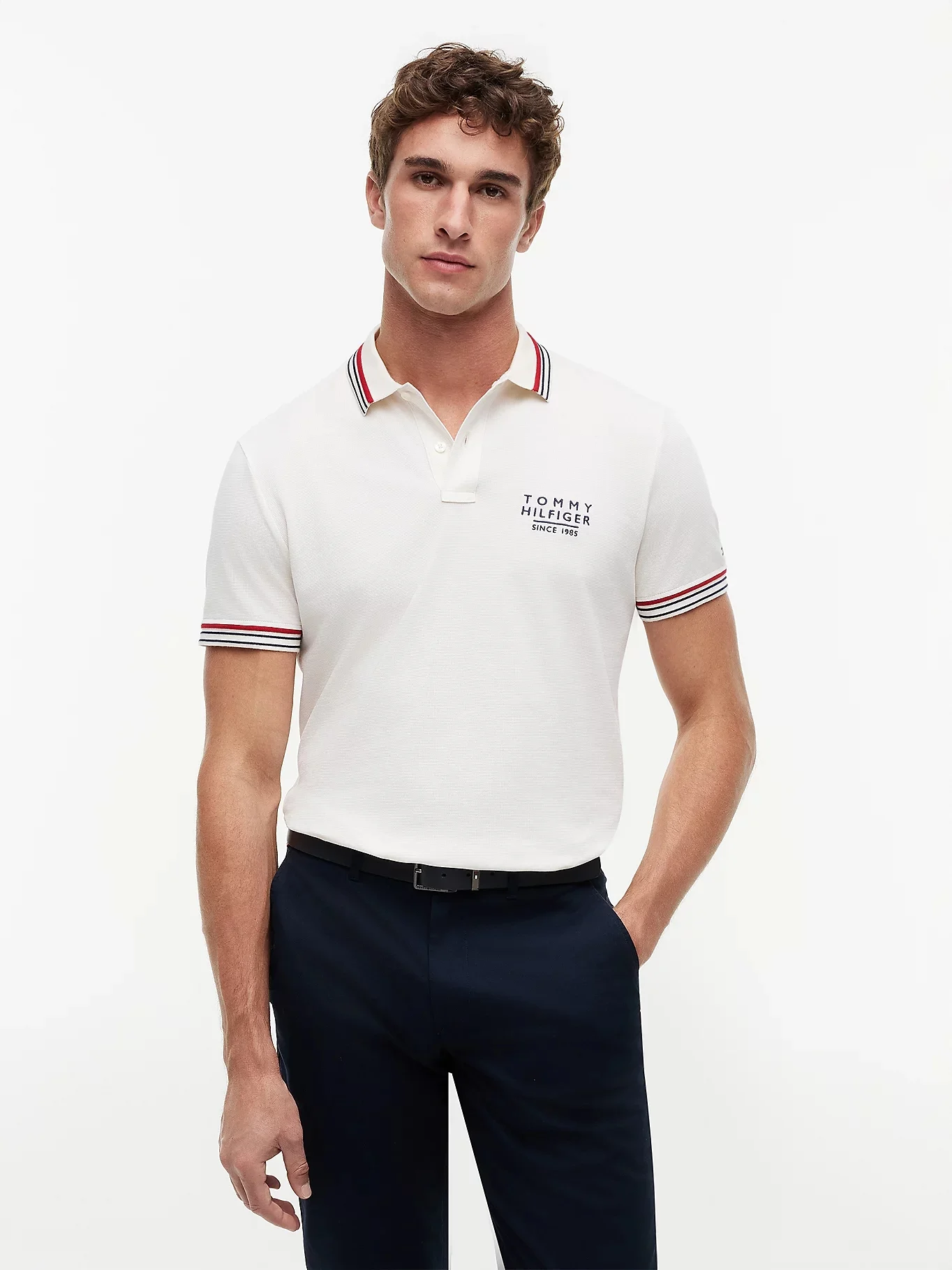 TOMMY HILFIGER Áo Polo Nam Tay Ngắn Collar / Cuff Detail Reg Polo