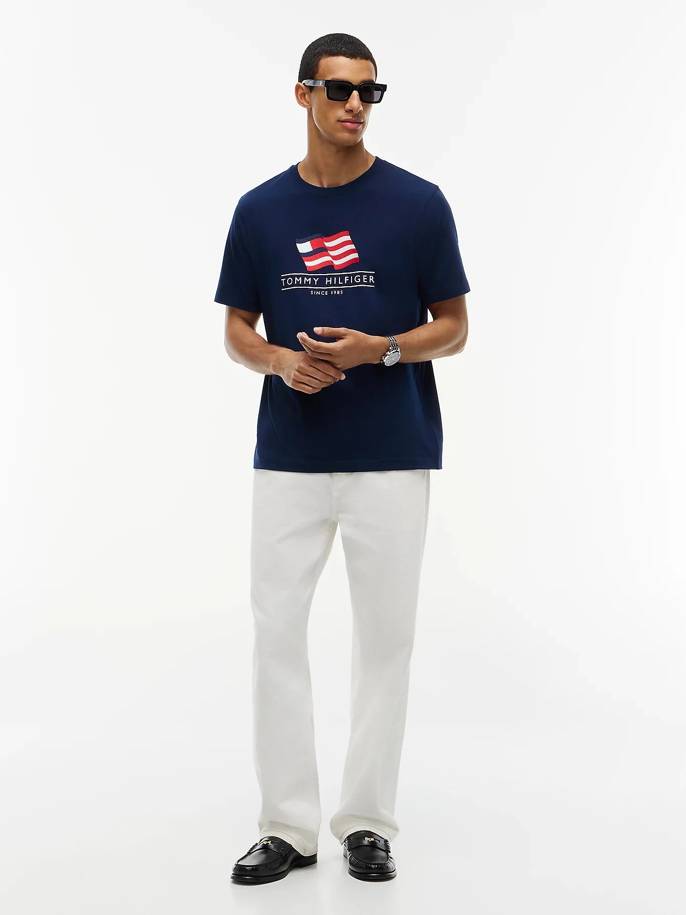 TOMMY HILFIGER Áo Thun Nam Tay Ngắn Americana Main Flag Reg Tee
