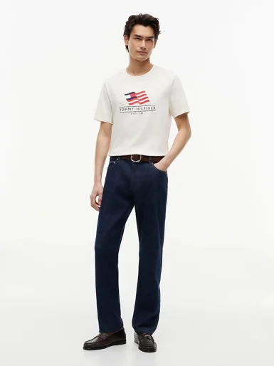 TOMMY HILFIGER Áo Thun Nam Tay Ngắn Americana Main Flag Reg Tee