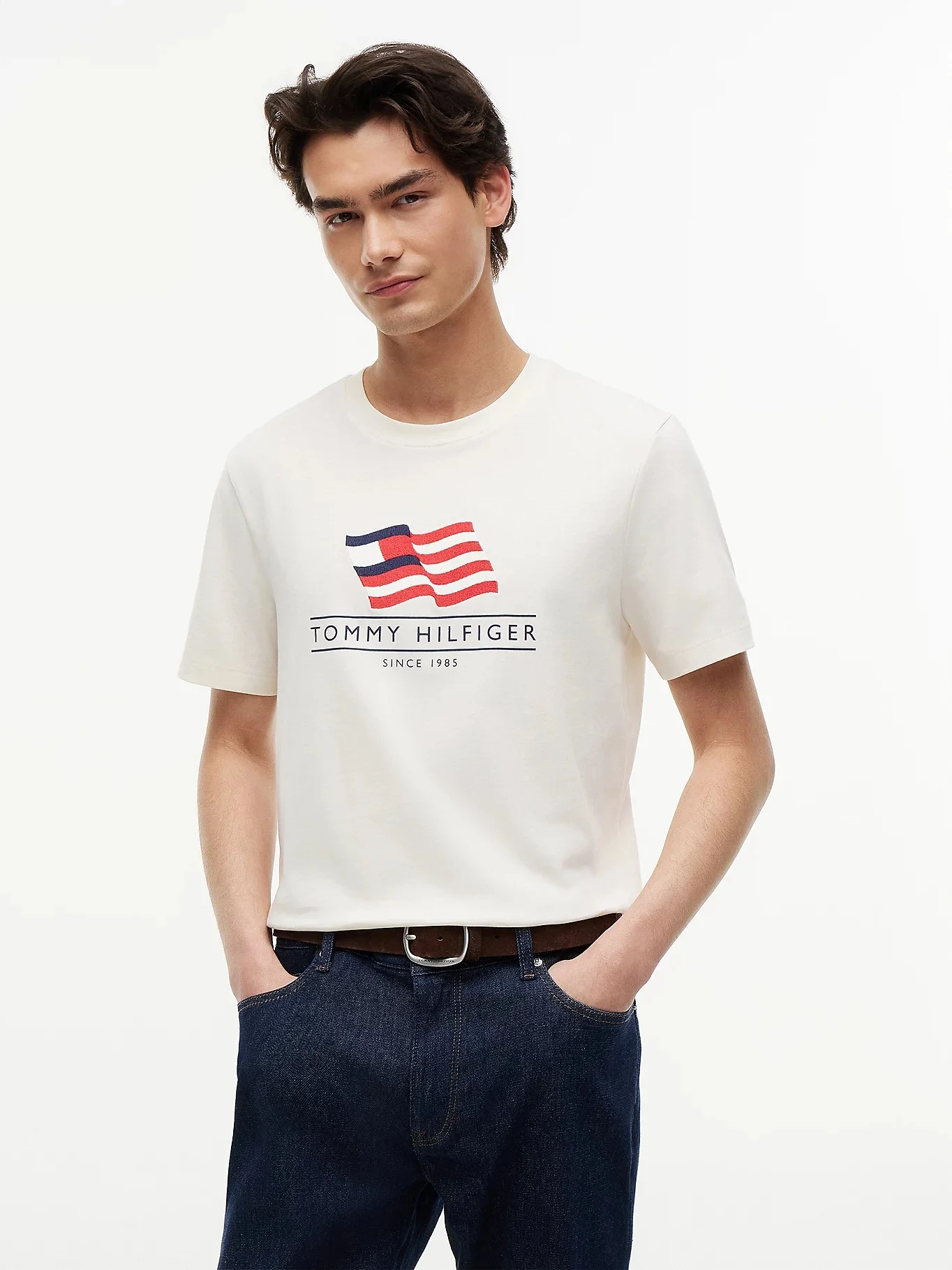 TOMMY HILFIGER Áo Thun Nam Tay Ngắn Americana Main Flag Reg Tee