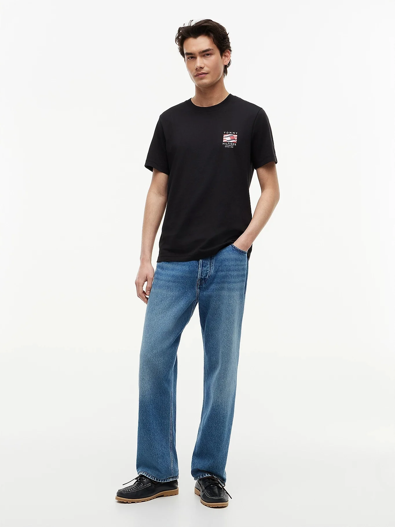 TOMMY HILFIGER Áo Thun Nam Tay Ngắn Americana Box Flag Regular Tee