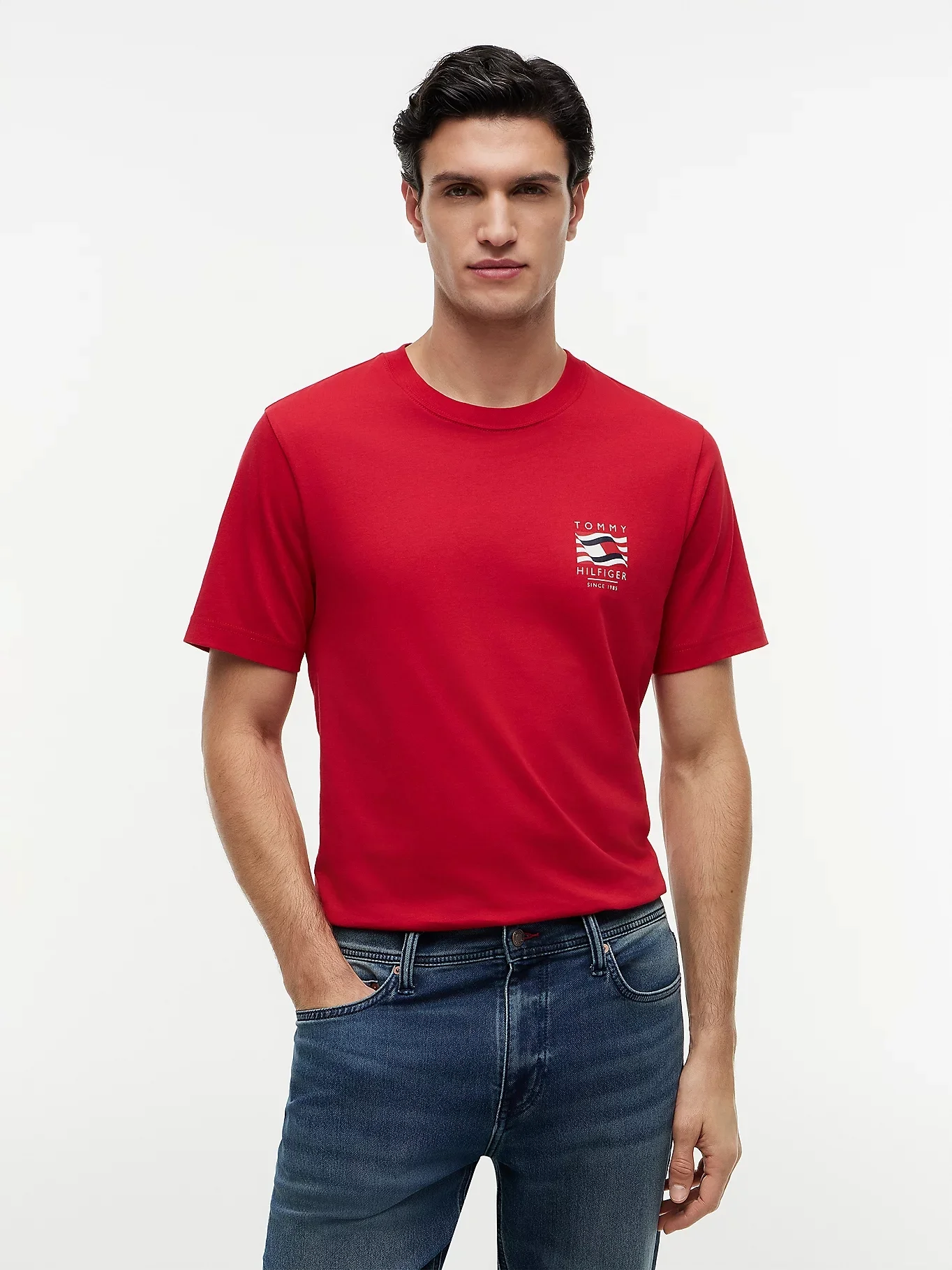 TOMMY HILFIGER Áo Thun Nam Tay Ngắn Americana Box Flag Regular Tee