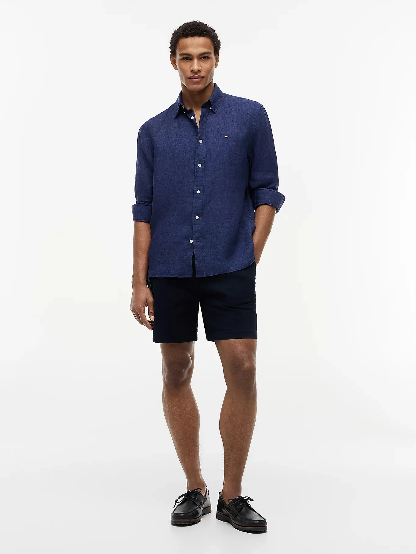 TOMMY HILFIGER Áo Sơ Mi Nam Tay Dài AF Pigmen Dye Li Solid RF Shirt