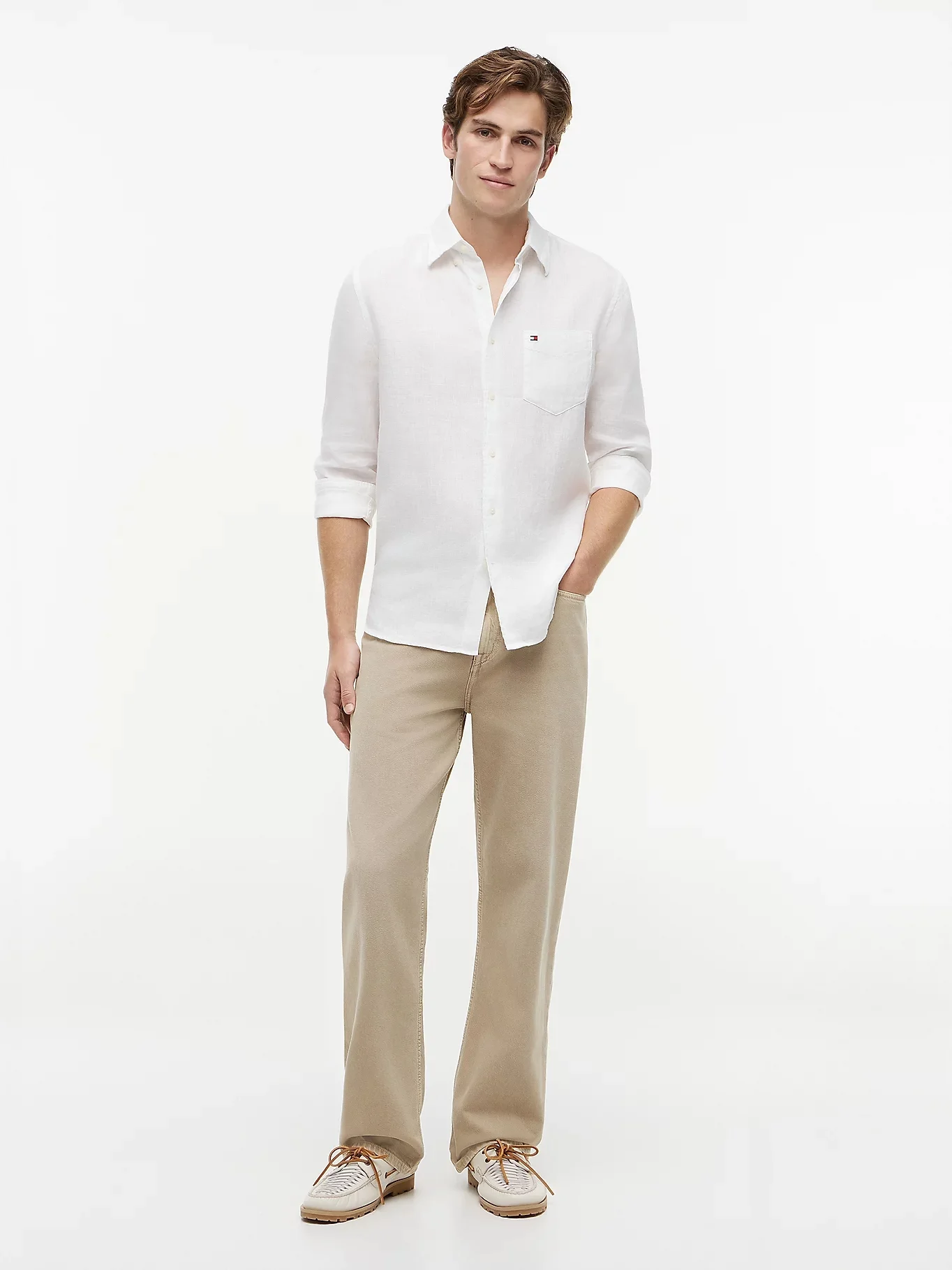 TOMMY HILFIGER Áo Sơ Mi Nam Tay Dài Piece Dye Linen RF Shirt