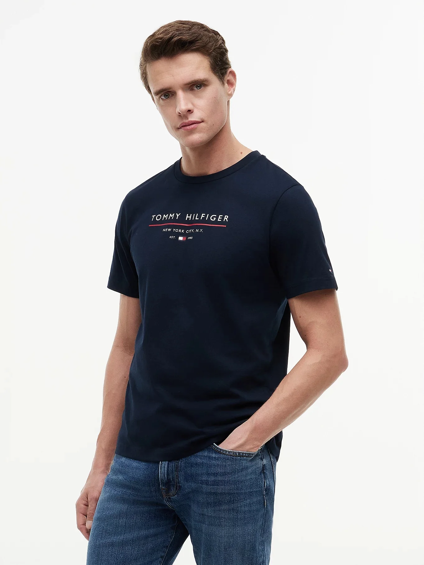 TOMMY HILFIGER Áo Thun Nam Tay Ngắn Brand Love New Rwb Reg Tee