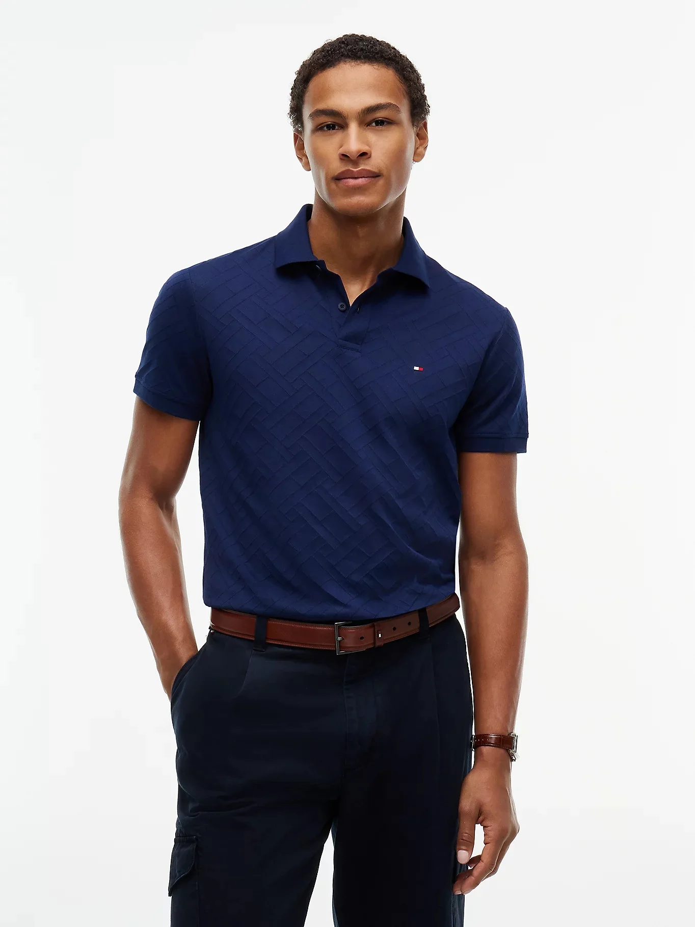 TOMMY HILFIGER Áo Polo Nam Tay Ngắn Allover Polo