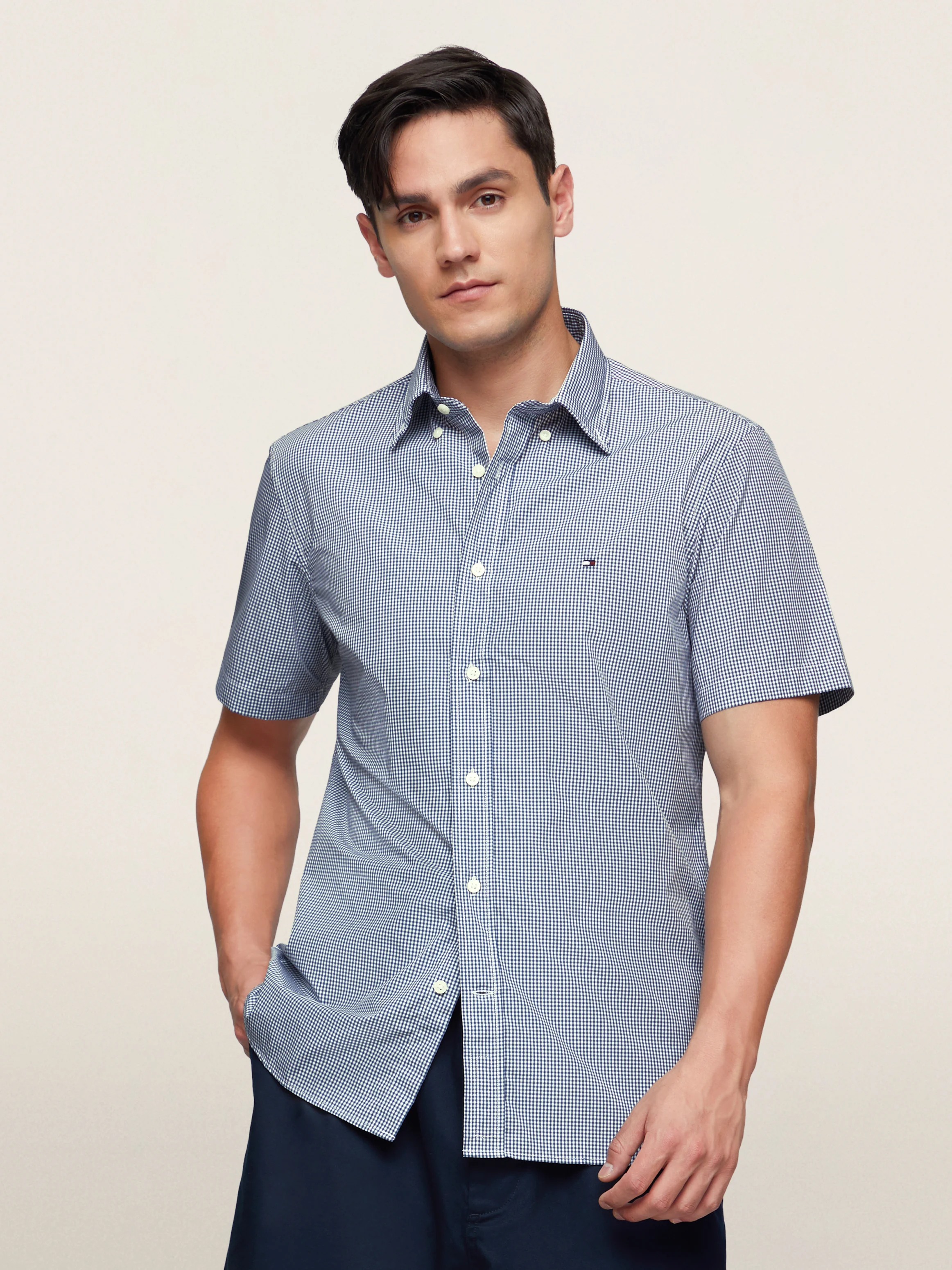 TOMMY HILFIGER Áo Sơ Mi Nam Tay Dài Regular Button Down ESS S/S