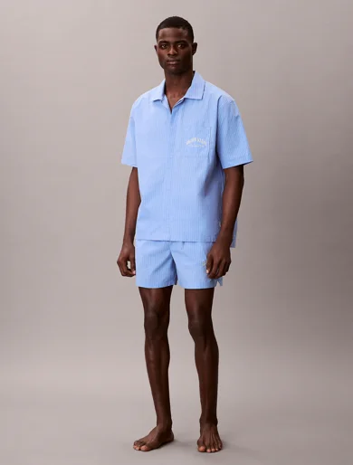 CK UNDERWEAR Áo Ngủ Nam Heritage Crest SS Button Down