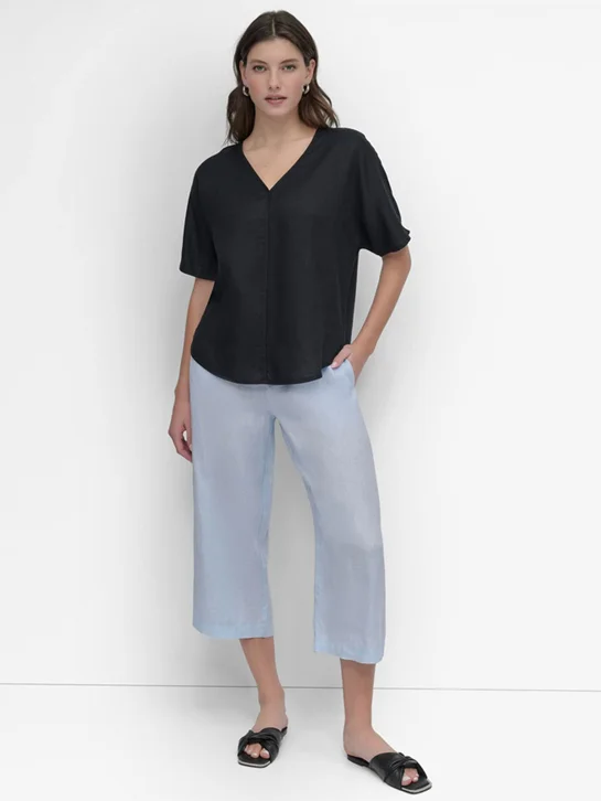DKNY Áo Sơ Mi Nữ S/S Vneck Top