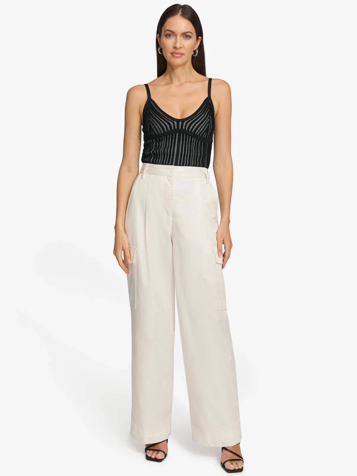 DKNY Quần Dài Nữ Straight Leg Crepe C