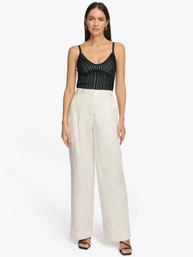 DKNY Quần Dài Nữ Straight Leg Crepe C