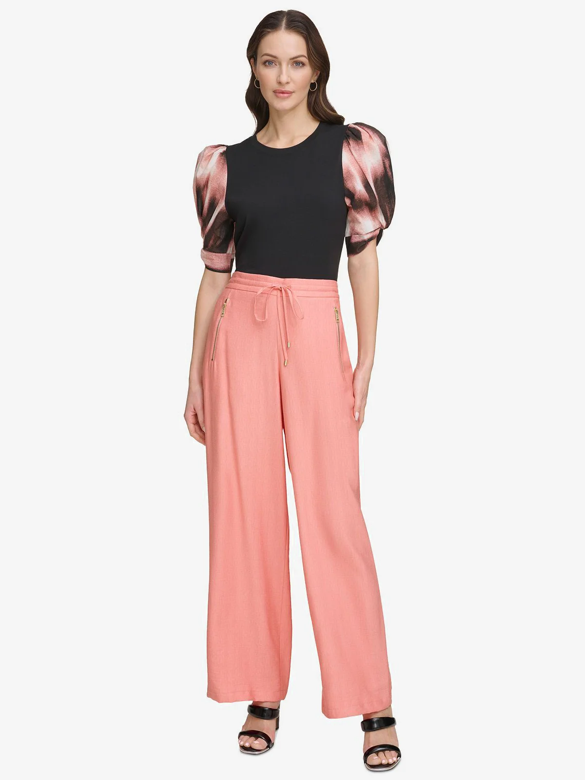 DKNY Áo Kiểu Nữ S/S Crnk Cttn Voile Slv Top