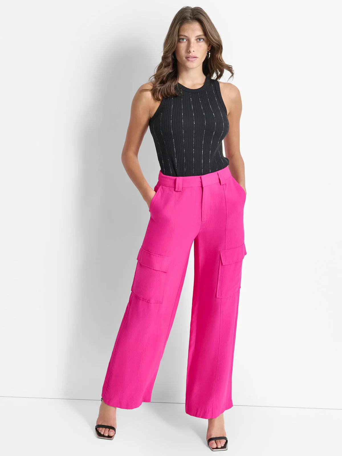 DKNY Quần Dài Nữ Crnkl Dressing Cargo Trsr