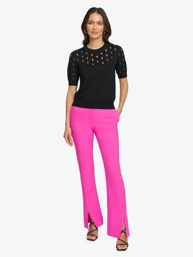 DKNY Quần Dài Nữ Frnt Slit Strtch Twi