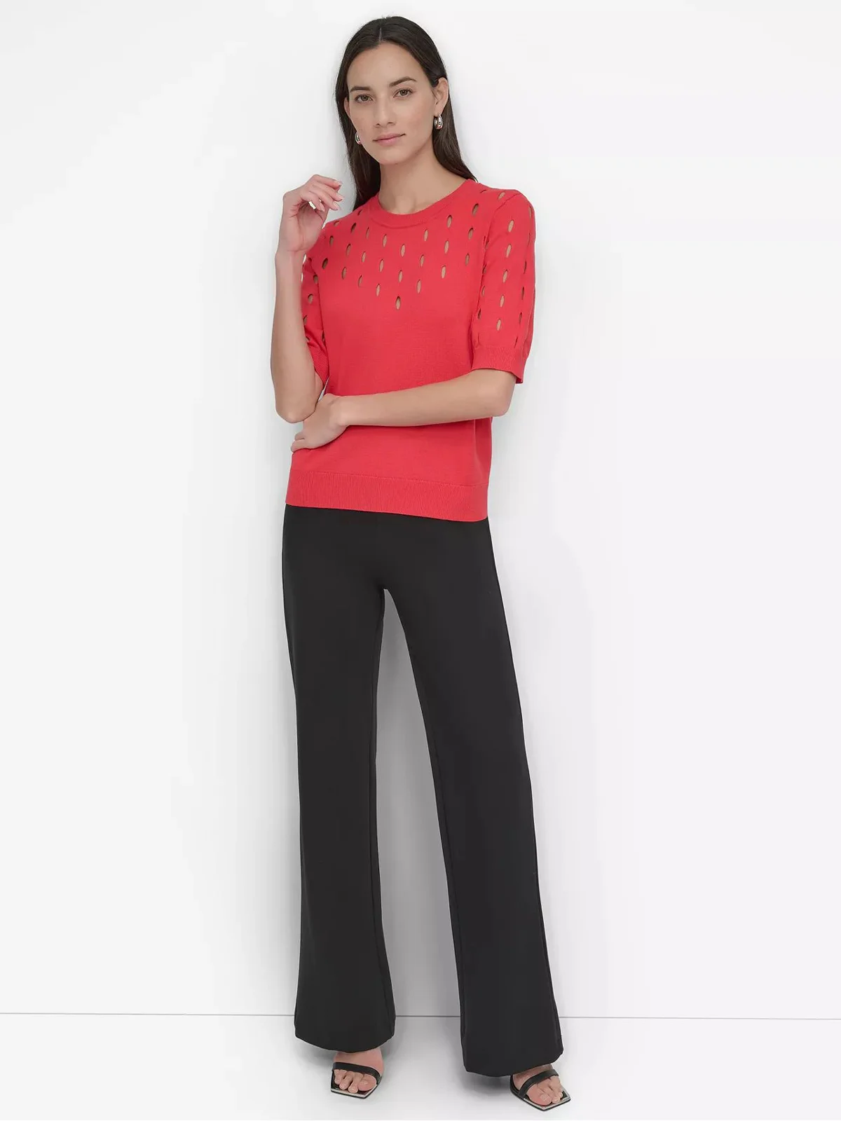 DKNY Áo Len Nữ S/S Cutout Detail Sw
