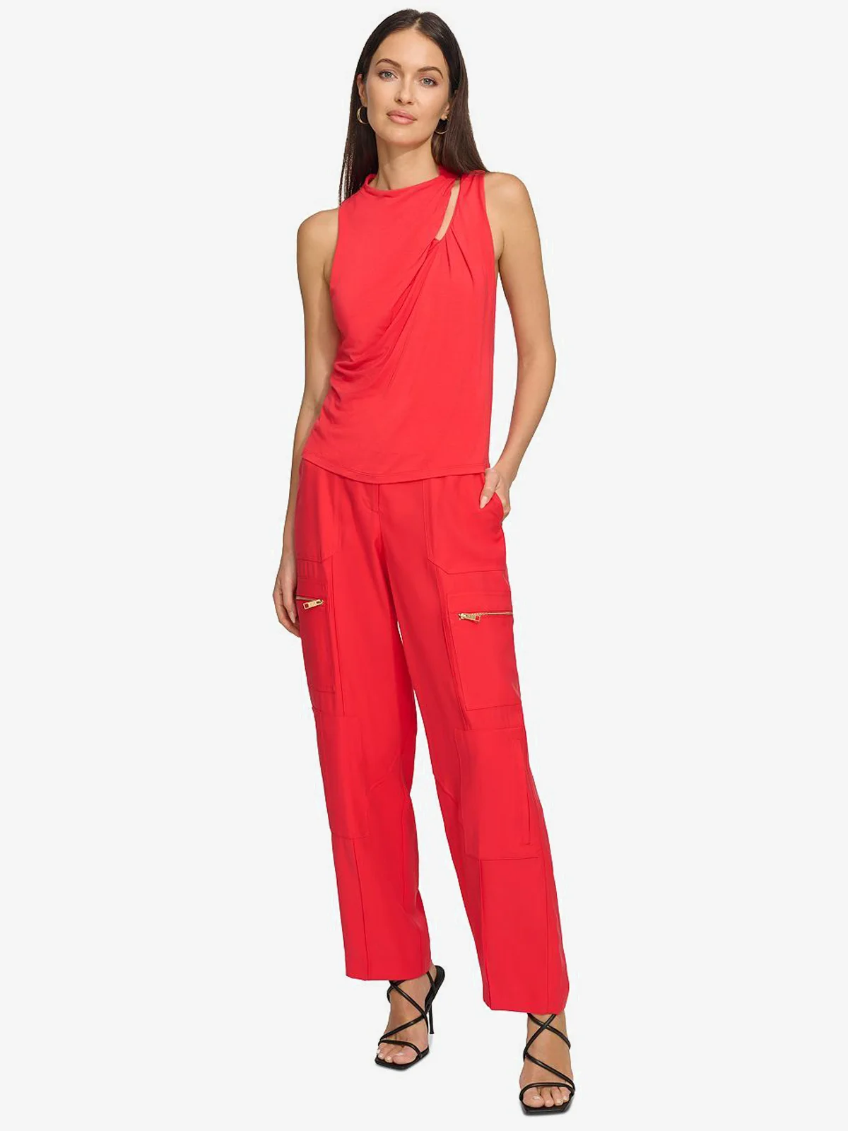 DKNY Áo Kiểu Nữ S/L Twist Neck Knit