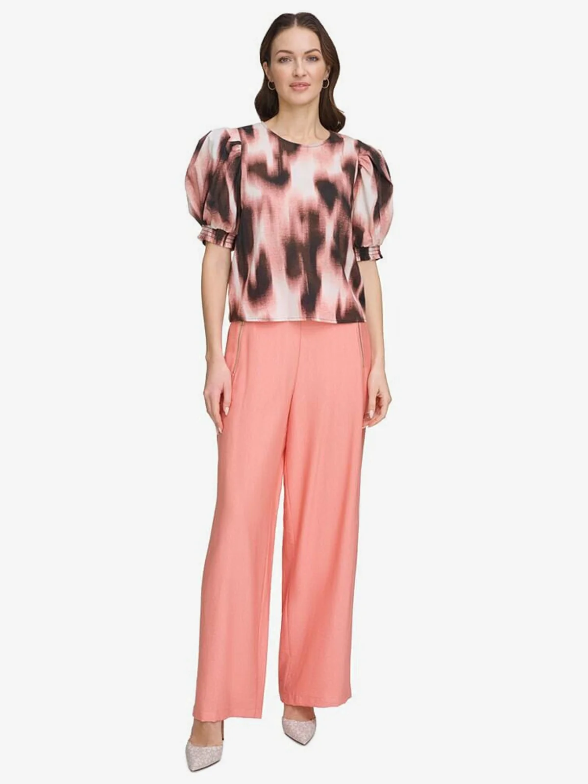 DKNY Áo Kiểu Nữ S/S Prntd Voile Top