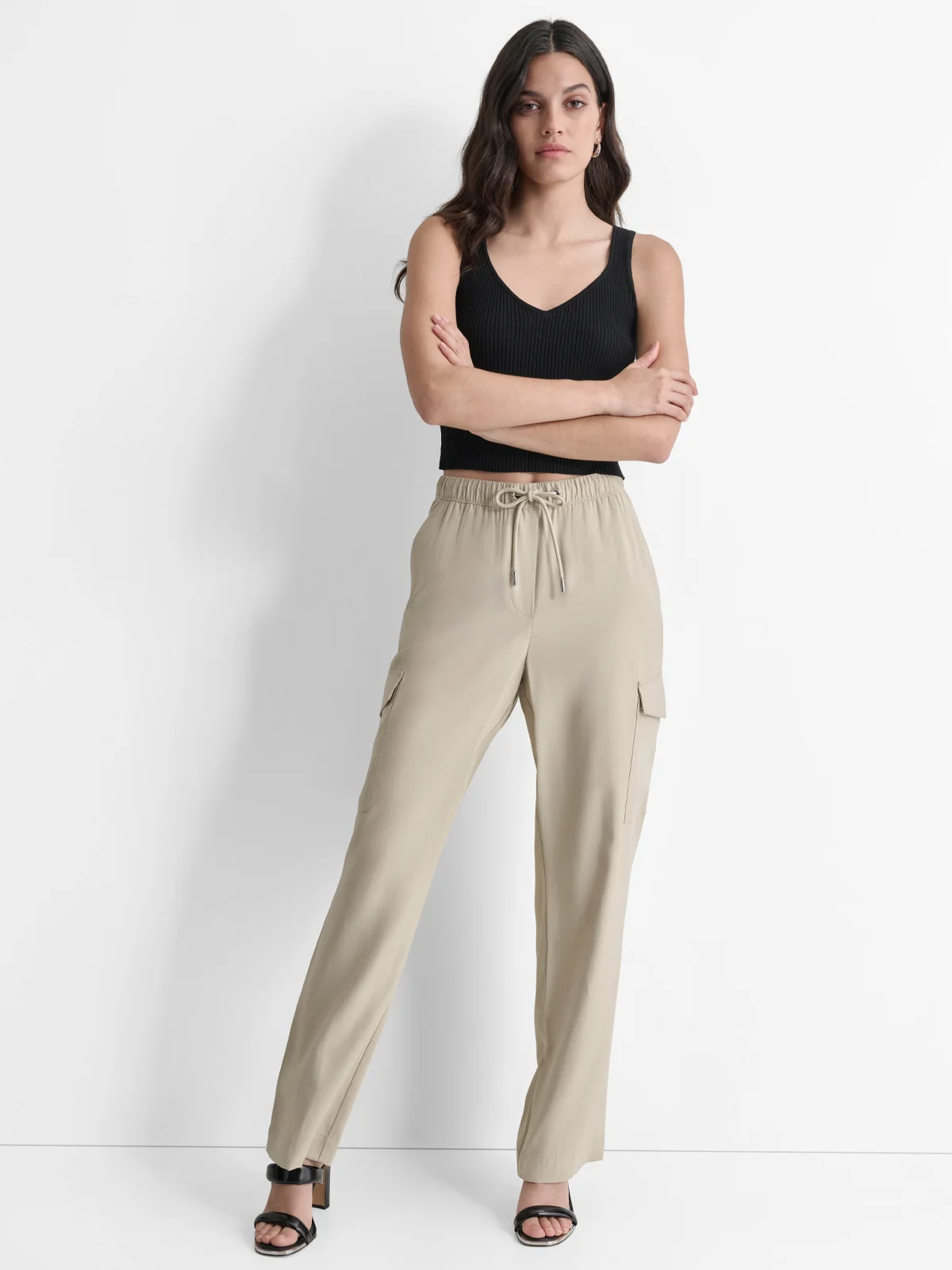 DKNY Quần Dài Nữ Carrot Cargo Drawstr