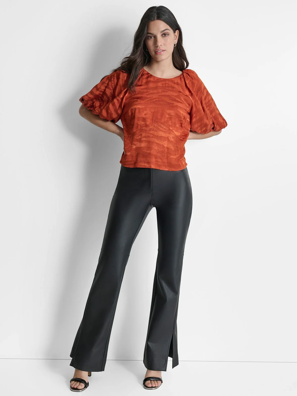 DKNY Áo Kiểu Nữ 3/4 Slv Anml Jacrd Top